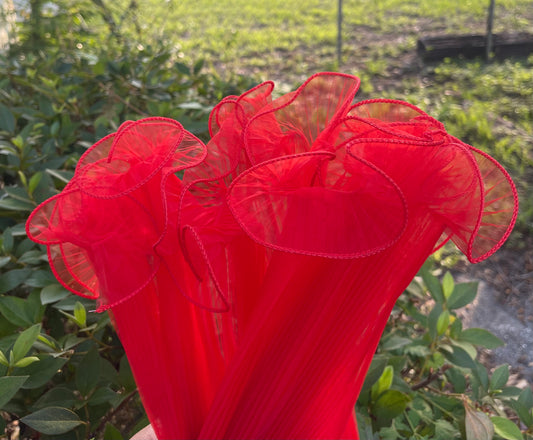 Floral Mesh - Red/Red